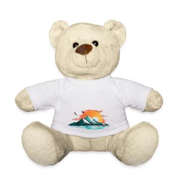 Abstrakte Berglandschaft im Sonnenuntergang - Teddy - Weiß - Vorne