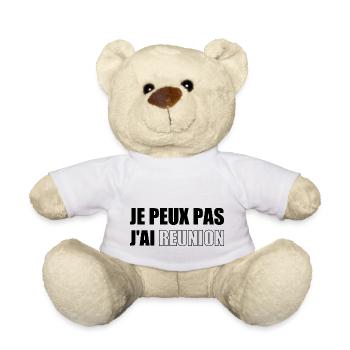 I can't I have a meeting - Teddy Bear - white - Front