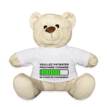 Please Wait Next in progress - Teddy Bear - white - Front