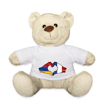 Armenien Frankreich Flagge Hände Herzform used - Teddy - Weiß - Vorne