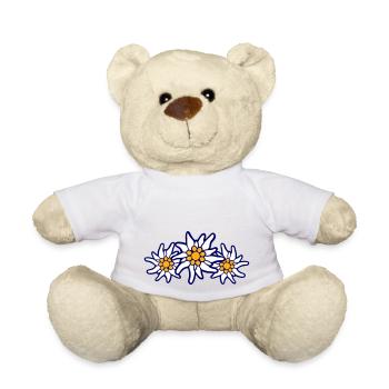 White Alps Edelweiss Flower Mountain Flower Mountains Hiking - Teddy Bear - white - Front