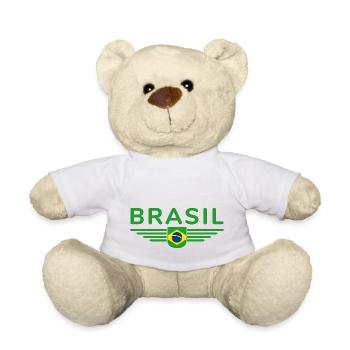 I Love Brazil Outfit T-Shirt Design Gift - Teddy Bear - white - Front