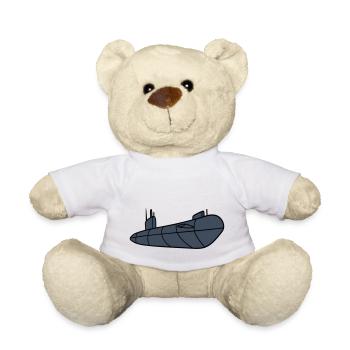 U-Boot Unterseeboot Tauchgang Tauchboot Kapitän - Teddy - Weiß - Vorne
