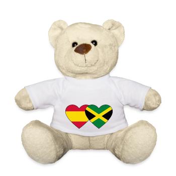 Espagne Jamaïque Drapeau Coeur - Nounours - blanc - Devant