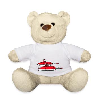 2 Military Submarines Shooting Torpedo Missiles Attack - Teddy Bear - white - Front
