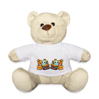 Excavator Comic - Teddy Bear - white - Front