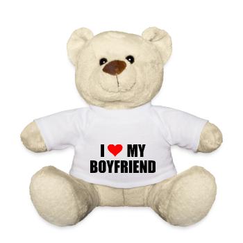 i love my My Boyfriend - Nounours - blanc - Devant
