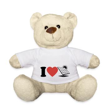 J’aime le photovoltaïque - Cœur - Énergie renouvelable - Nounours - blanc - Devant