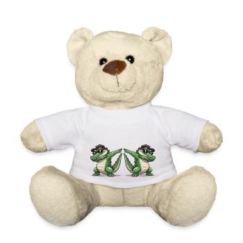 Crocodile Bande dessinée Dabbing 2 - Nounours - blanc - Devant