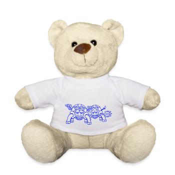 2 Turtles Conscience Team Devil Angel Evil Good - Teddy Bear - white - Front