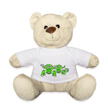 2 Turtles Conscience Team Devil Angel Evil Good - Teddy Bear - white - Front