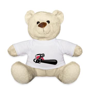 Une tronçonneuse - Nounours - blanc - Devant