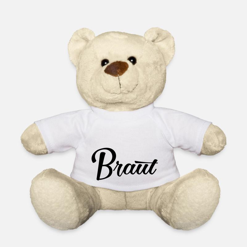 Braut Bride JGA Hochzeit stag do Polterabend - Teddy - Weiß