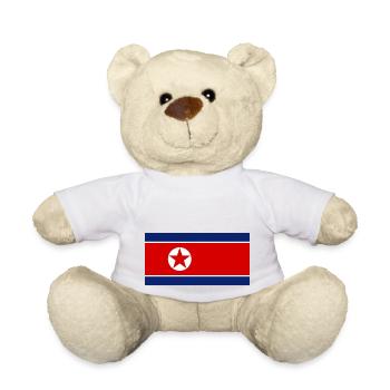 National flag of North Korea - Teddy Bear - white - Front