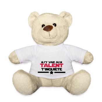 j'y vais au talent citations,message,humour - Nounours - blanc - Devant