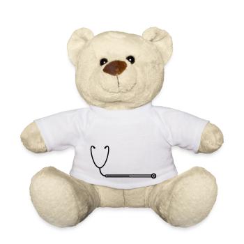 loading loading bar stethoscope listening heartbeat - Teddy Bear - white - Front