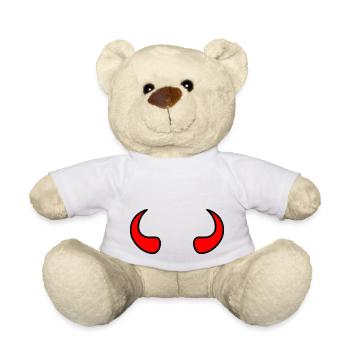 Teufelshörner - Teuflische Geschenkidee. - Teddy - Weiß - Vorne