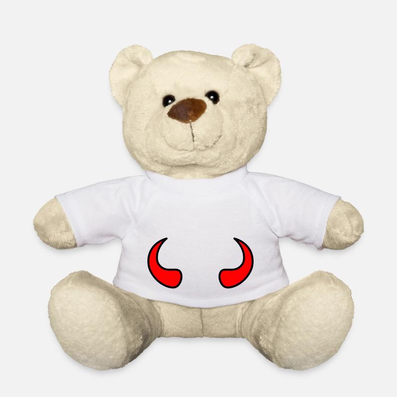 Devil's Horns - Devilish gift idea. - Teddy Bear - white