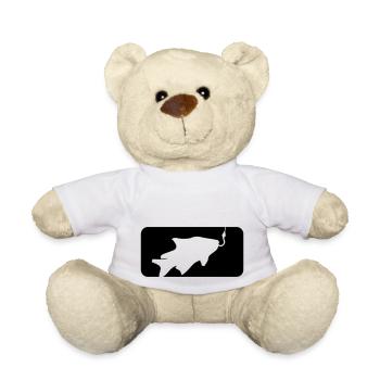button sport logo gefangen fisch angeln schwimmen - Teddy - Weiß - Vorne