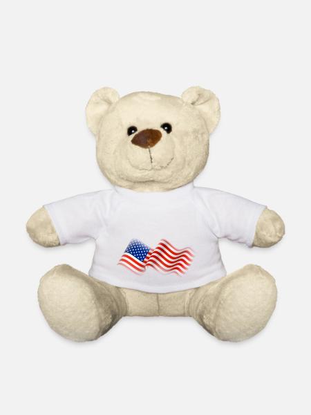 Drapeau américain - Nounours - blanc