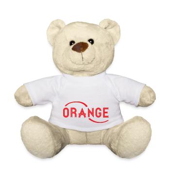 Cadeau orange - Nounours - blanc - Devant