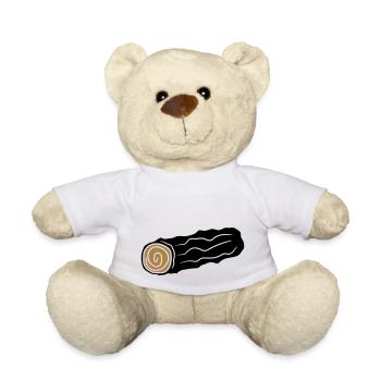 bois de tronc d'arbre bois de chauffage huette holzscheit r - Nounours - blanc - Devant