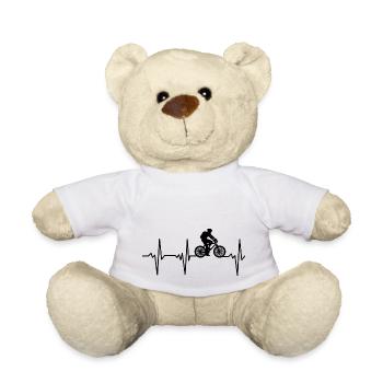 heartbeat heartbeat mountain bike bike ride - Teddy Bear - white - Front