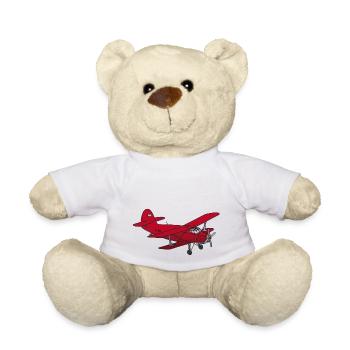 Red biplane - Teddy Bear - white - Front