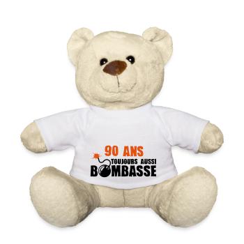 90 Jahre bombasse Jubiläum - Teddy - Weiß - Vorne