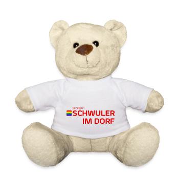 [einziger] SCHWULER IM DORF - Teddy - Weiß - Vorne