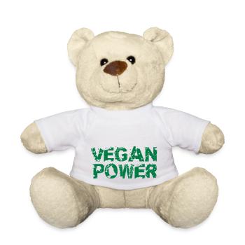 Vegan Power Logo - Teddy - Weiß - Vorne