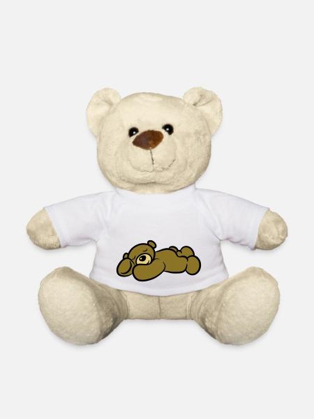 Teddybär schlafen müde süss - Teddy - Weiß