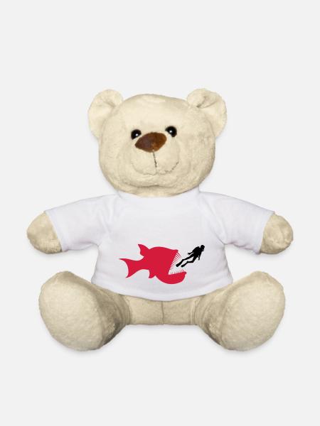monster taucher tiefsee fisch gefaehrlich zaehne h - Teddy - Weiß