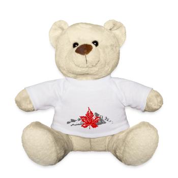 Canada - Maple Leaf & Mountain - Teddy - Weiß - Vorne