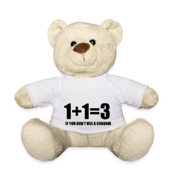 Lustiger Sex Spruch Kondom - Teddy - Weiß - Vorne