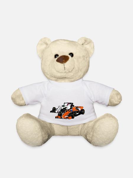 Racecar - Rennauto - Teddy - Weiß