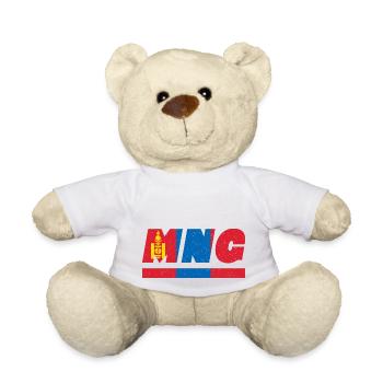 Drapeau mongol drapeau MNG - Nounours - blanc - Devant