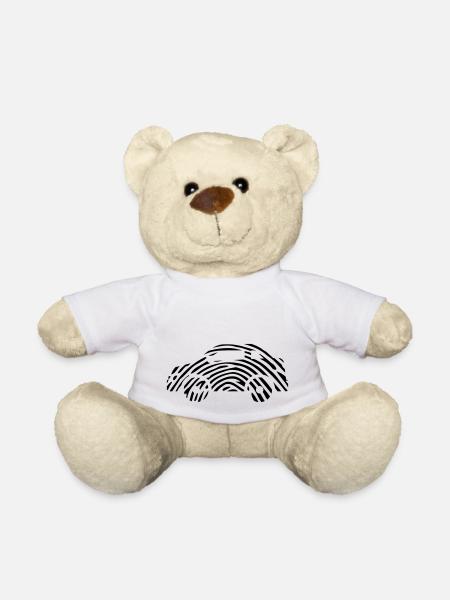 Fingerabdruck DNA DNS Auto Motor fahren Geschenk - Teddy - Weiß