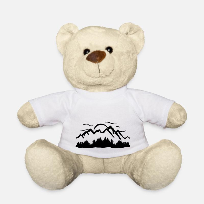 Berg, Wald, Sonne und Wolken - Teddy - Weiß