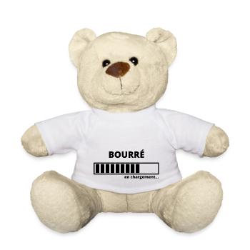Bourré en chargement. cadeau humour alcool - Nounours - blanc - Devant