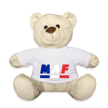 MAF Flag Flag Saint-Martin Caribbean Gift Idea - Teddy Bear - white - Front