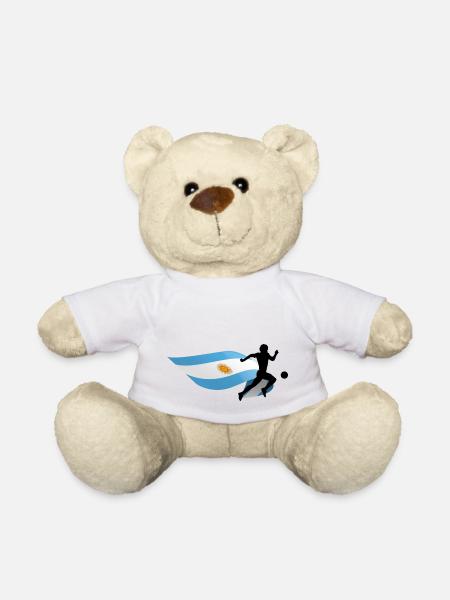Drapeau Argentine joueur de football - Nounours - blanc