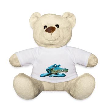 Retro Crocodile Amstrad - Mascot 02 - Teddy Bear - white - Front