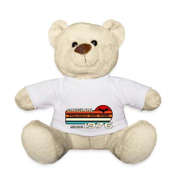 original 1976 birthday 46 years 46th anniversary - Teddy Bear - white - Front