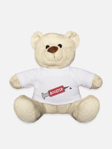 Syringe Vaccine Booster - Teddy Bear - white