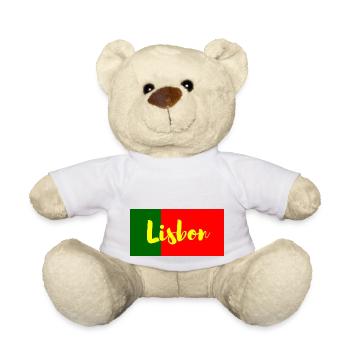 Ville de Lisbonne aux couleurs du drapeau portugais - Nounours - blanc - Devant