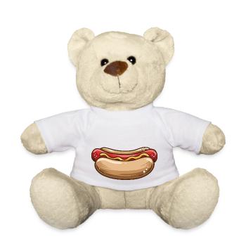 Lustiges Hot dog Fast Food Geschenk - Teddy - Weiß - Vorne