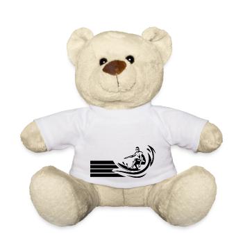 Surfen Surfing Wellenreiten - Teddy Bear - white - Front