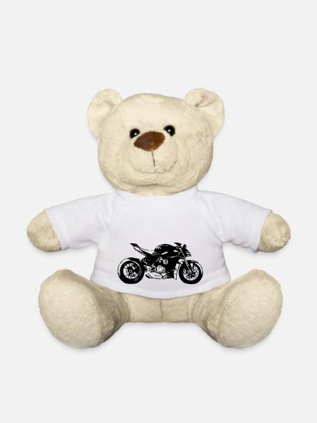 moto roadster - Nounours - blanc