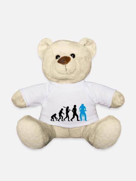 Logo Evolution Presslufthammer - Teddy - Weiß